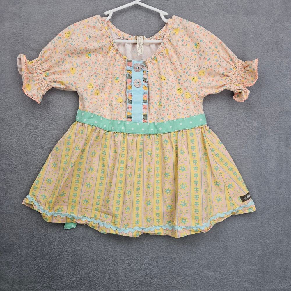 Matilda Jane Girls Floral Bird Dress Peach Pastel Cottagecore Size 6